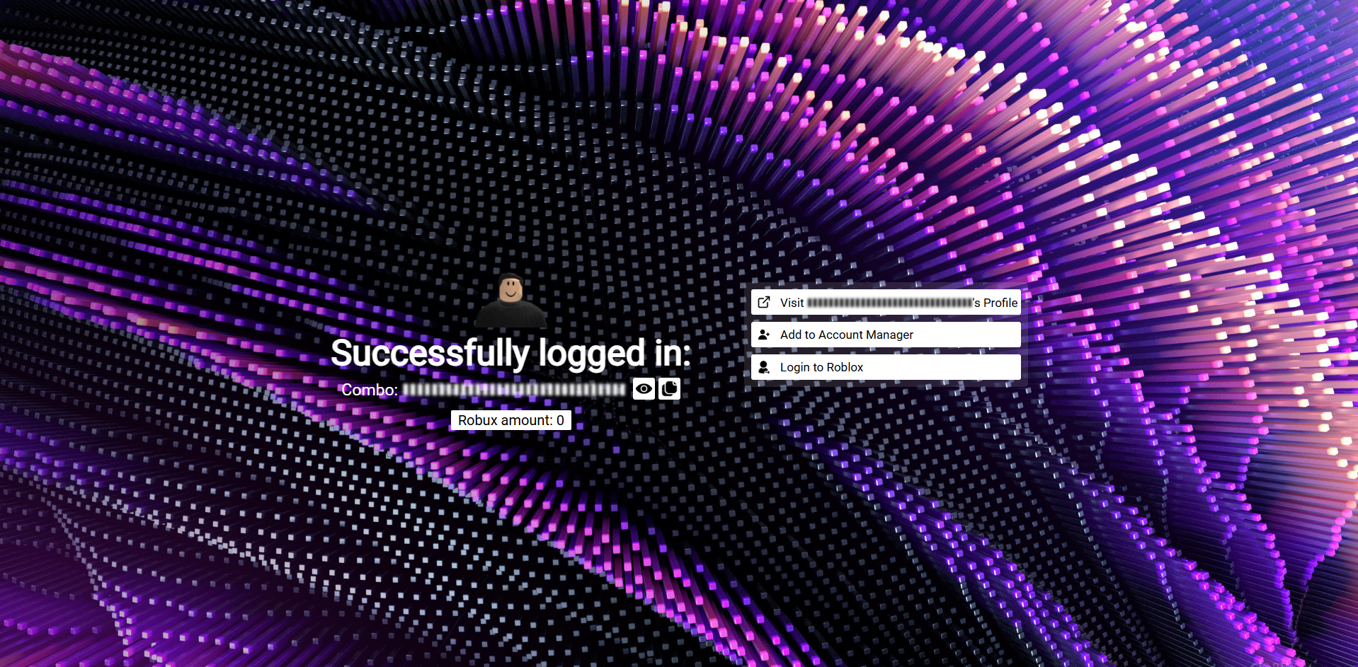 Working Roblox account result with direct login and add-to-manager options