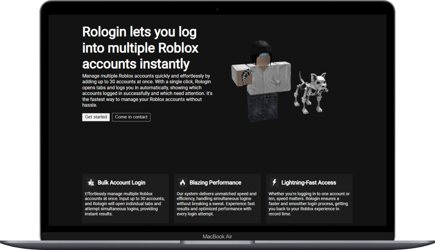 Rologin on a desktop device